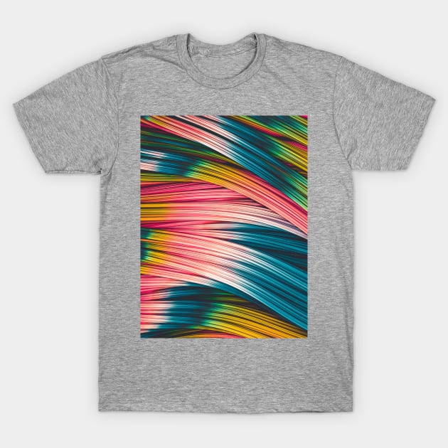 Bubble Gum Colored Abstract Strands T-Shirt by love-fi